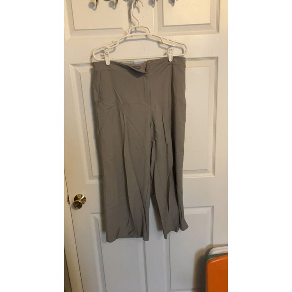 Ann Taylor Women's Straight Leg Trousers Pants Size 14 Taupe Khaki Beige Career